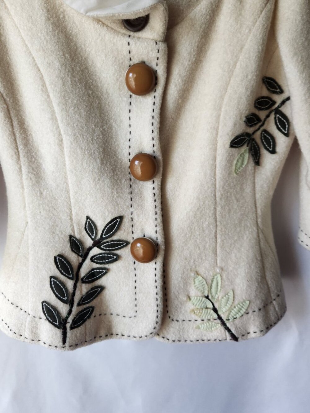 Nick & Mo Blazer Jacket Wool Embroidered Size S - Picture 3 of 8